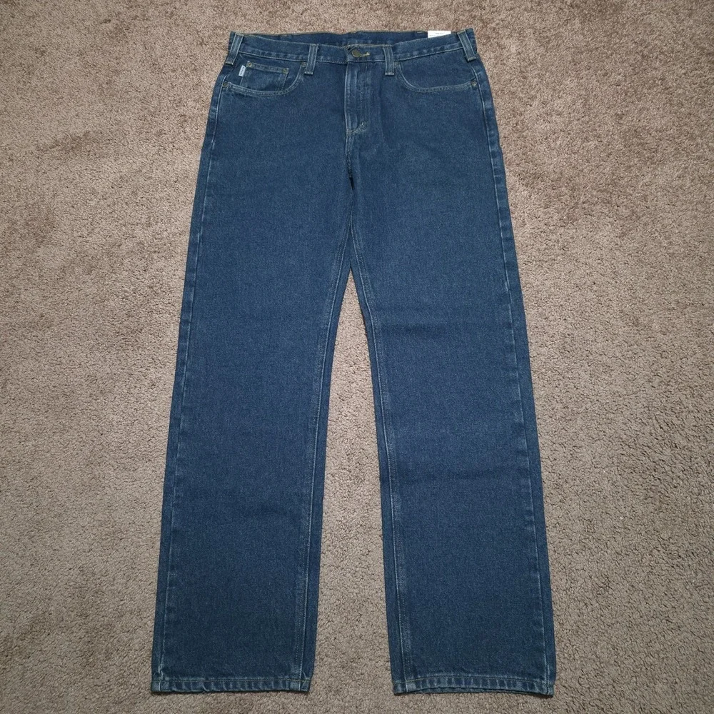 Carhartt B480 Blue Denim Jeans Size 36 x 34‎ Traditional Fit Striaght Leg New